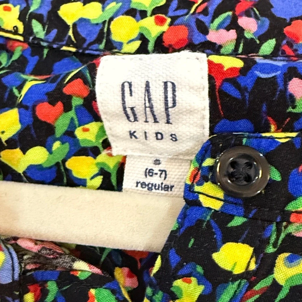 Gap Colorful Kids Floral Dress Long Sleeves Size 6/7